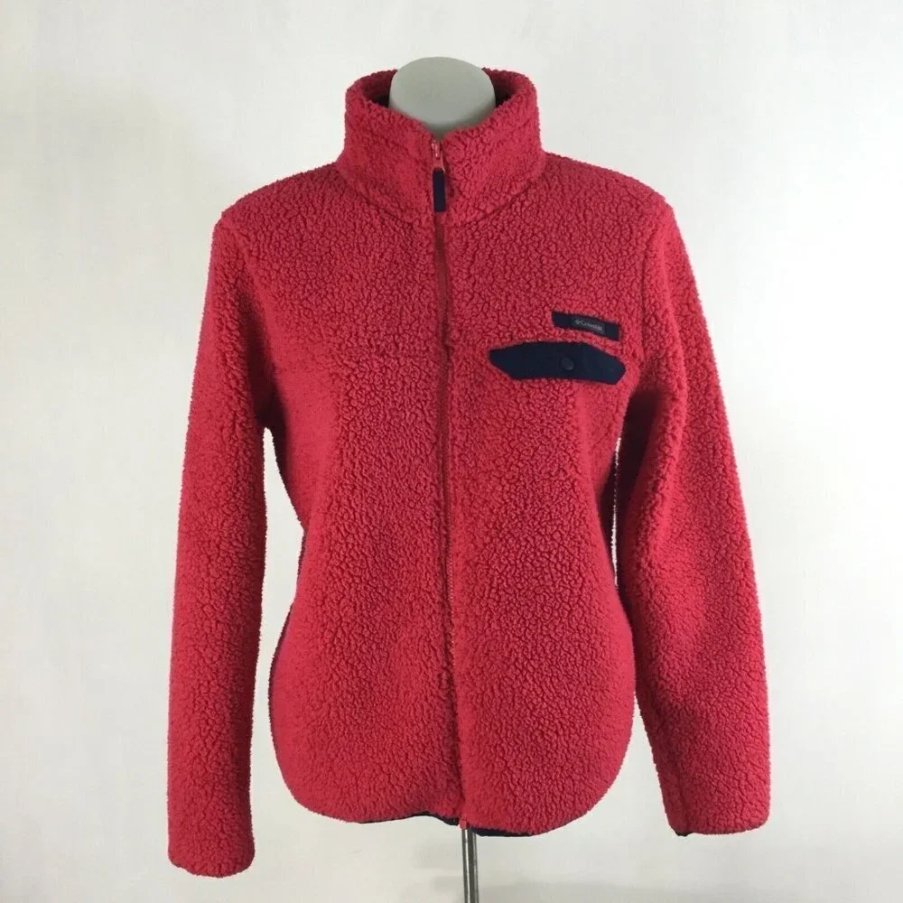 Columbia Jacket Full Zip Chest Pocket Fuzzy